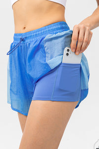 Color Block Drawstring Active Shorts - Pahabu - Women's Clothing & Shop