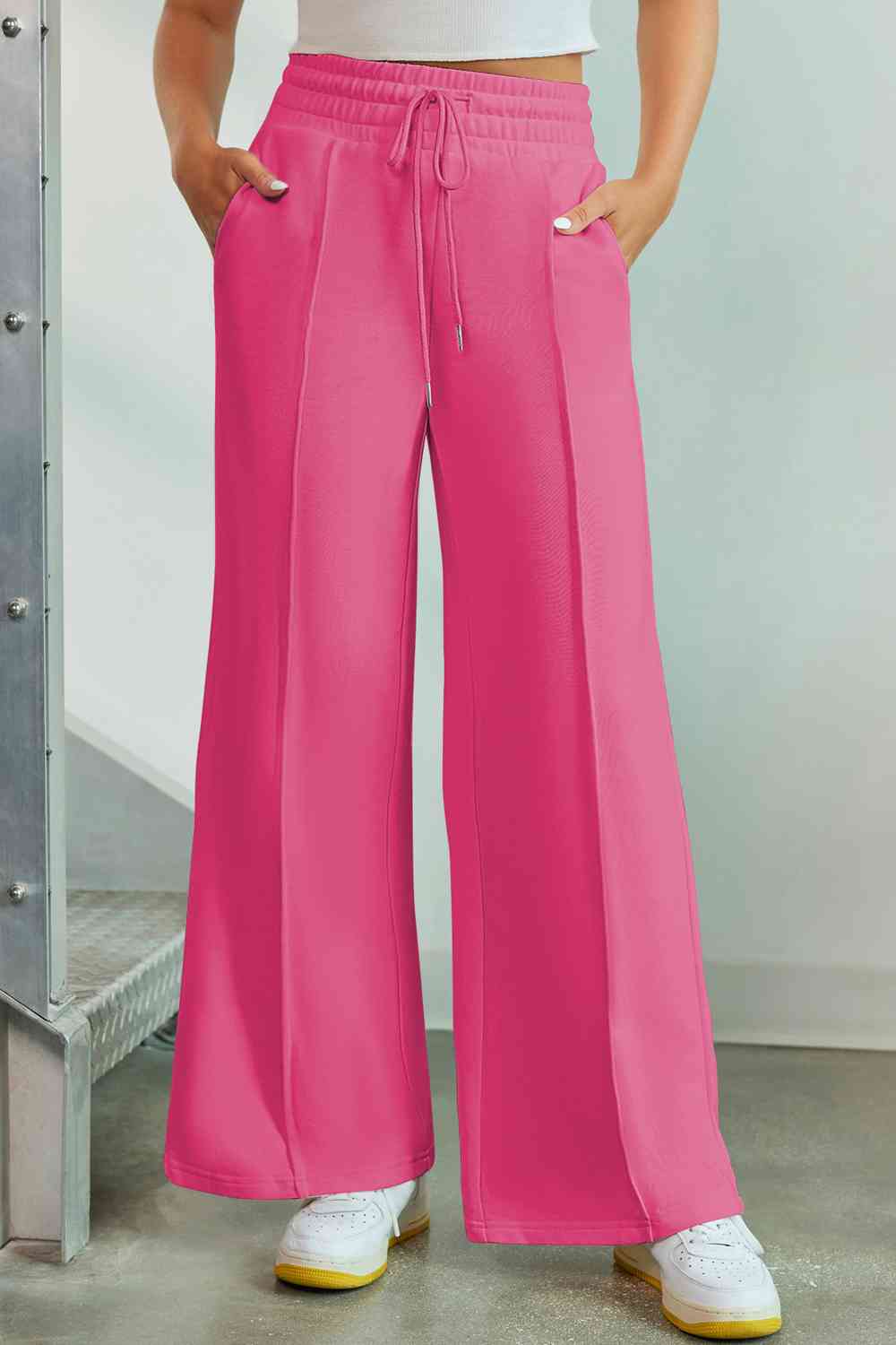 Drawstring Wide Leg Pants with Pockets - Pahabu - Women's Clothing & Shop