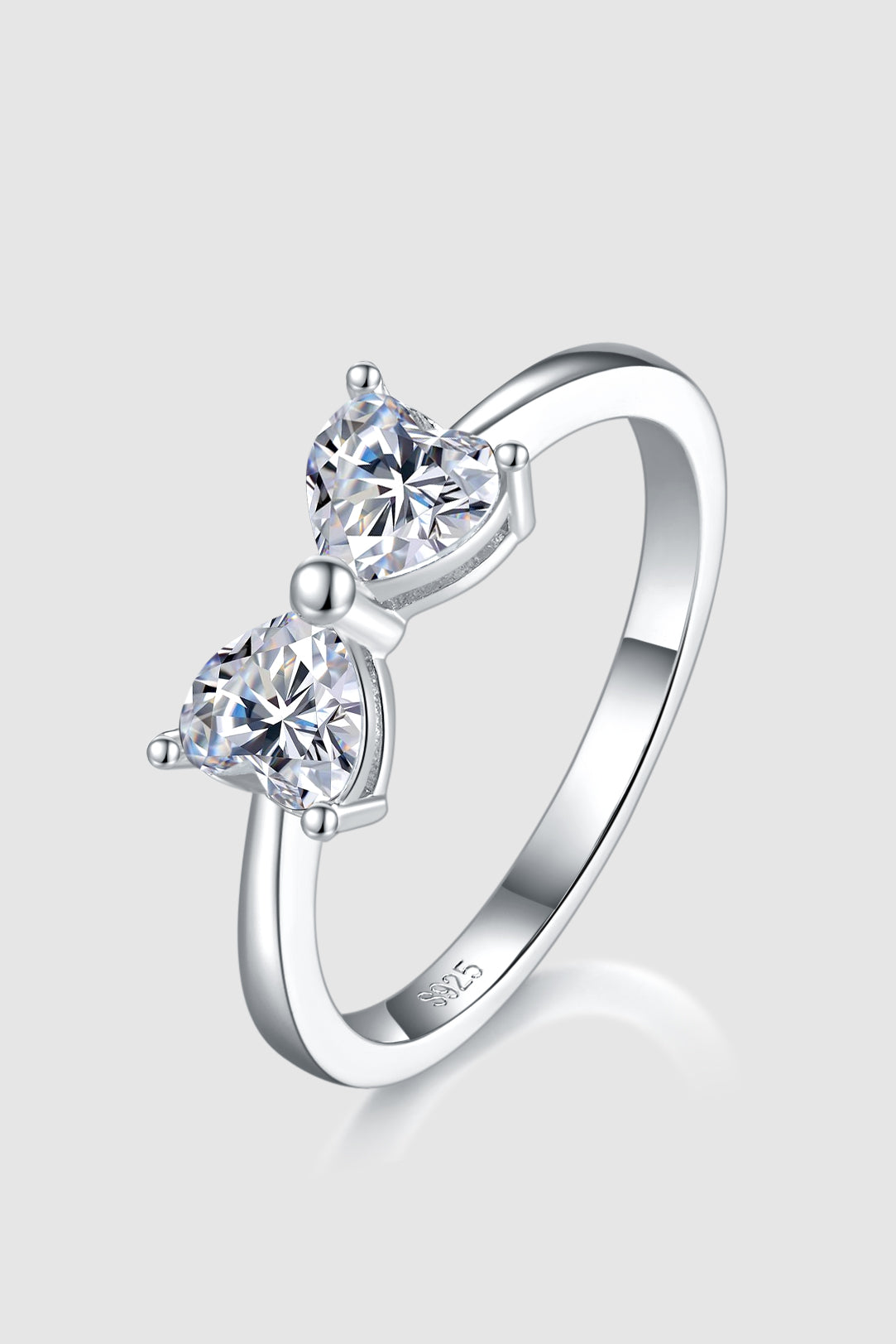 1 Carat Moissanite 925 Sterling Silver Bow Ring - Pahabu - Women's Clothing & Shop