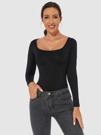 Full Size Scoop Neck Long Sleeve Bodysuit - Pahabu - Women's Clothing & Shop