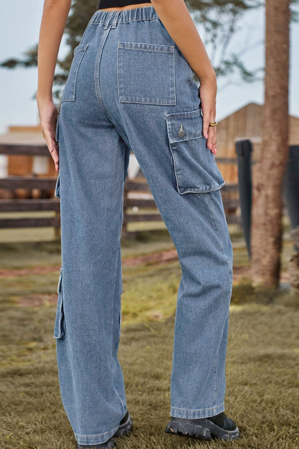 Loose Fit Long Jeans with Pockets - Pahabu - Women's Clothing & Shop