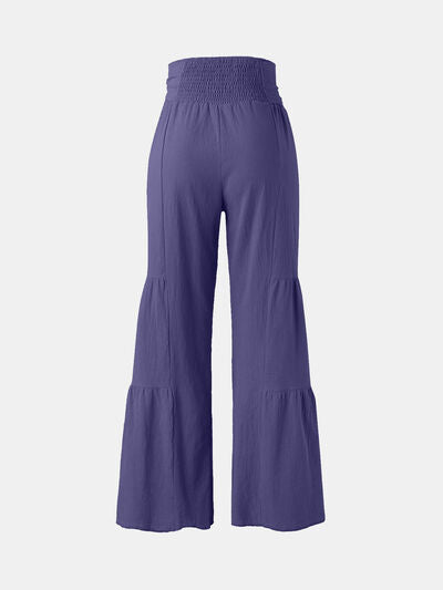 Tied Ruched Wide Leg Pants - Pahabu - Women's Clothing & Shop