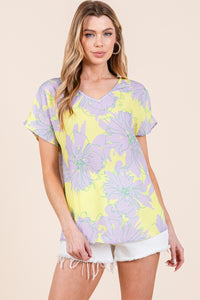 BOMBOM Floral Short Sleeve T-Shirt