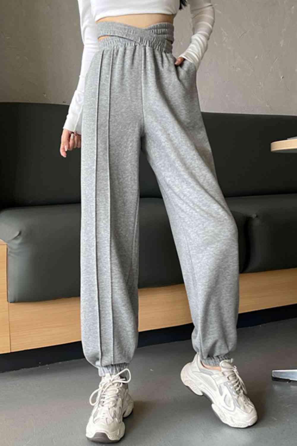 Crisscross Long Sweatpants - Pahabu - Women's Clothing & Shop