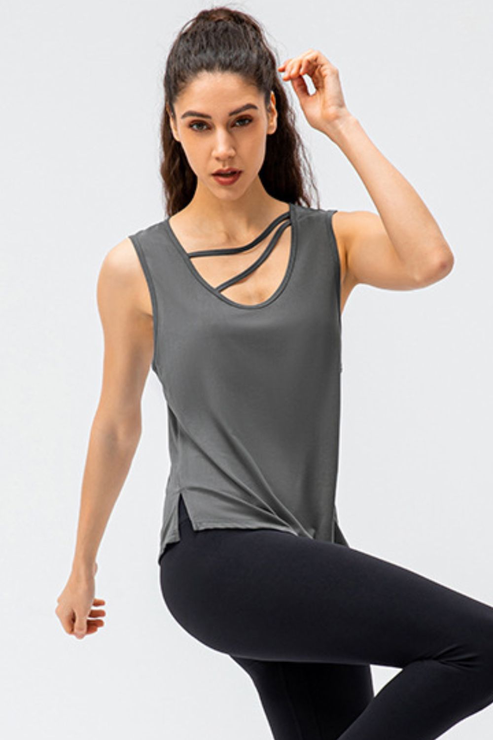 Cutout Reversible Active Tank - Pahabu - Women's Clothing & Shop