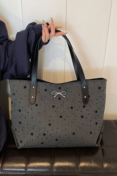 Polyester Bow Polka Dot Tote Bag - Pahabu - Women's Clothing & Shop