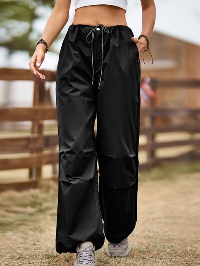 Drawstring Joggers with Pockets - Pahabu - Women's Clothing & Shop