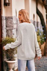 Round Neck Sweater with Pocket - Pahabu - Women's Clothing & Shop