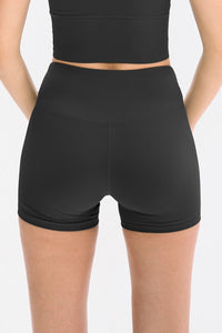 Slim Fit Wide Waistband Sports Shorts - Pahabu - Women's Clothing & Shop