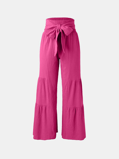 Tied Ruched Wide Leg Pants - Pahabu - Women's Clothing & Shop