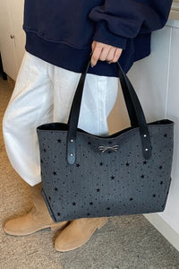 Polyester Bow Polka Dot Tote Bag - Pahabu - Women's Clothing & Shop