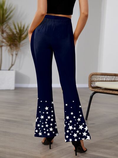 FAM-FAM Star Elastic Waist Bootcut Pants - Pahabu - Women's Clothing & Shop