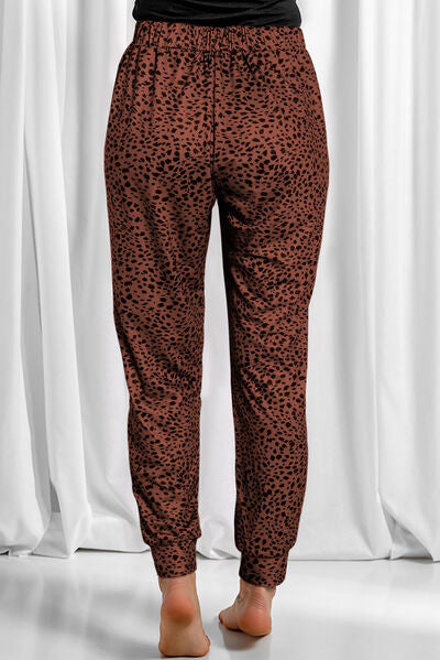 Full Size Leopard Drawstring Pocketed Pants - Pahabu - Women's Clothing & Shop