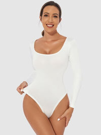 Full Size Scoop Neck Long Sleeve Bodysuit - Pahabu - Women's Clothing & Shop