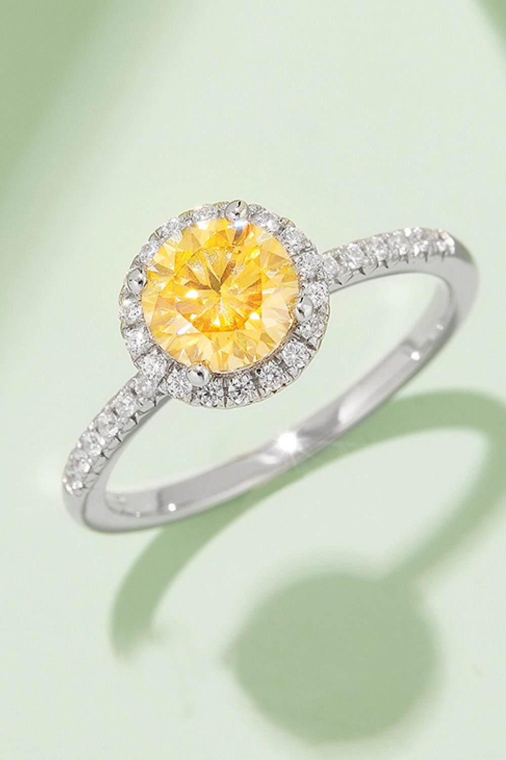 1 Carat Moissanite 925 Sterling Silver Halo Ring - Pahabu - Women's Clothing & Shop