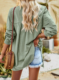 Devine Dropped Shoulder Collared Longline Shirt - Pahabu - Women's Clothing & Shop