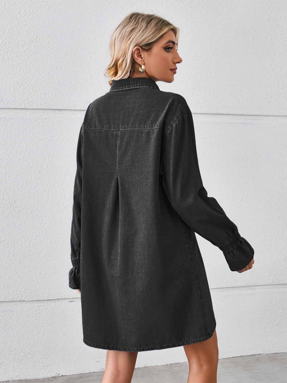 Pocketed Dropped Shoulder Mini Denim Dress - Pahabu - Women's Clothing & Shop