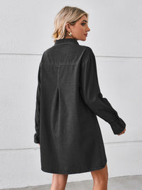 Pocketed Dropped Shoulder Mini Denim Dress - Pahabu - Women's Clothing & Shop