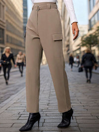 Perfee High Waist Straight Pants - Pahabu - Women's Clothing & Shop