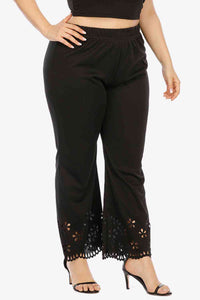 Plus Size Openwork Elastic Waist Pants - Pahabu - Women's Clothing & Shop