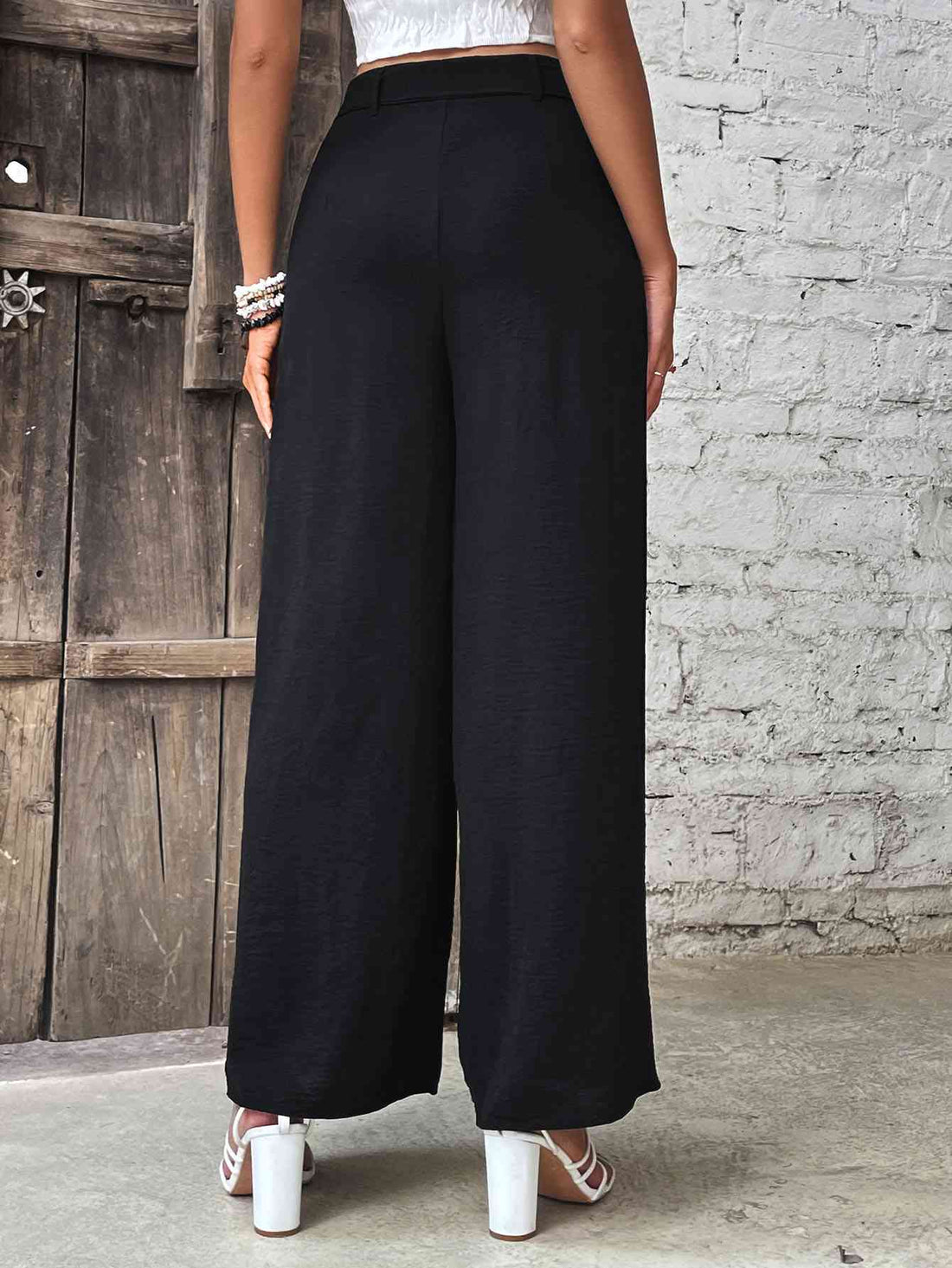 Perfee Ruched High Waist Wide Leg Pants - Pahabu - Women's Clothing & Shop