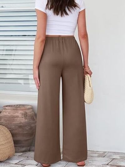 Elastic Waist Wide Leg Pants - Pahabu - Women's Clothing & Shop