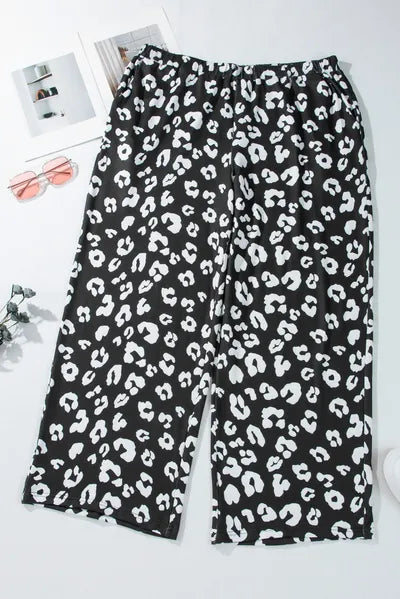 Plus Size Leopard Elastic Waist Pants - Pahabu - Women's Clothing & Shop