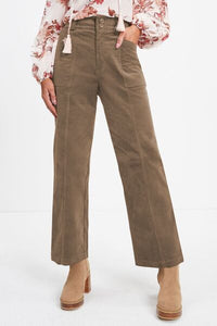 Half Elastic Waist Straight Pants - Pahabu - Women's Clothing & Shop