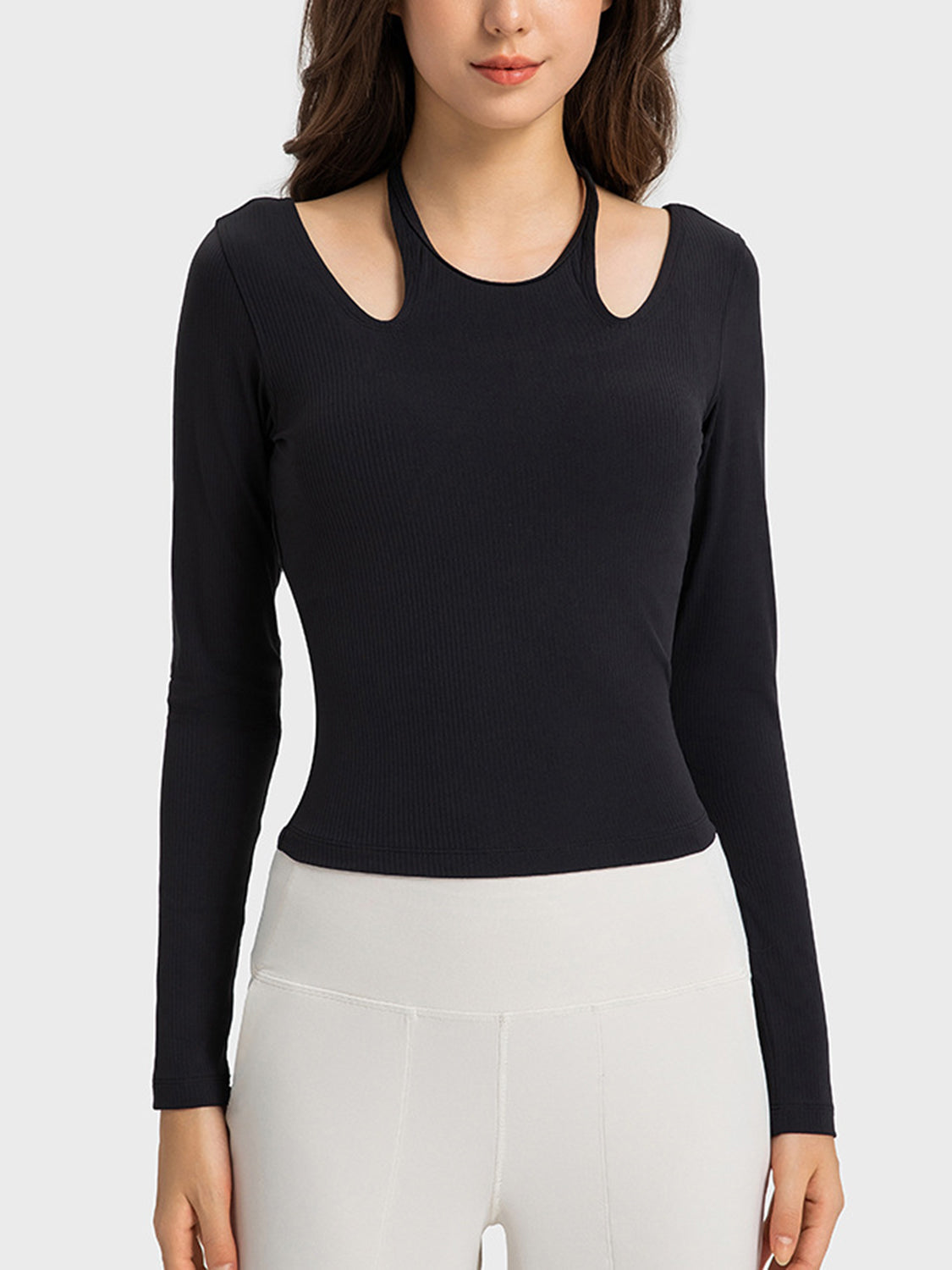 Millennia Halter Neck Long Sleeve Sporty Top - Pahabu - Women's Clothing & Shop