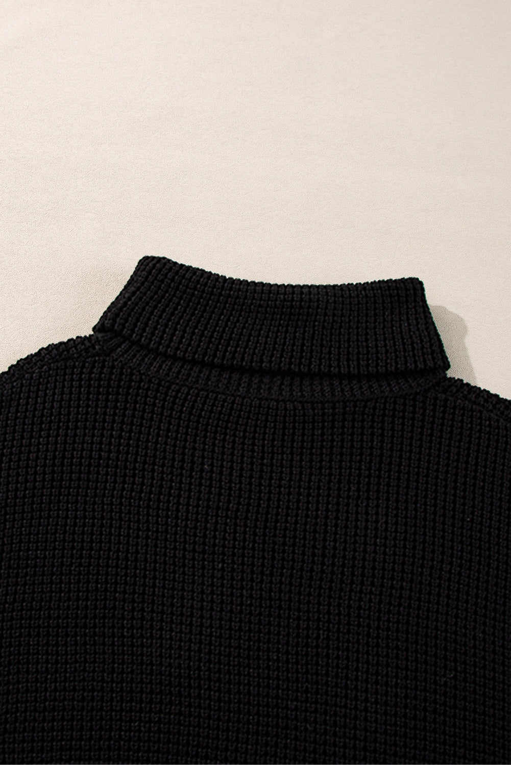 Striped & Checkered Turtleneck Dropped Shoulder Sweater - Pahabu - Women's Clothing & Shop