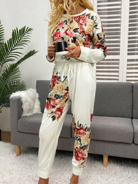 Shiny Printed Round Neck Top and Pants Lounge Set - Pahabu - Women's Clothing & Shop