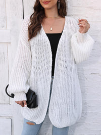 Open Front Dropped Shoulder Longline Cardigan - Pahabu - Women's Clothing & Shop