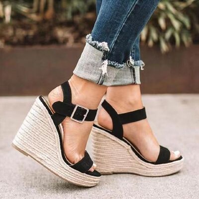 Open Toe High Heel Wedge Sandals - Pahabu - Women's Clothing & Shop