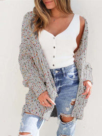 Multicolored Open Front Cardigan - Pahabu - Women's Clothing & Shop