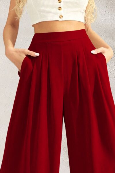 FAM-FAM High Waist Wide Leg Pants - Pahabu - Women's Clothing & Shop