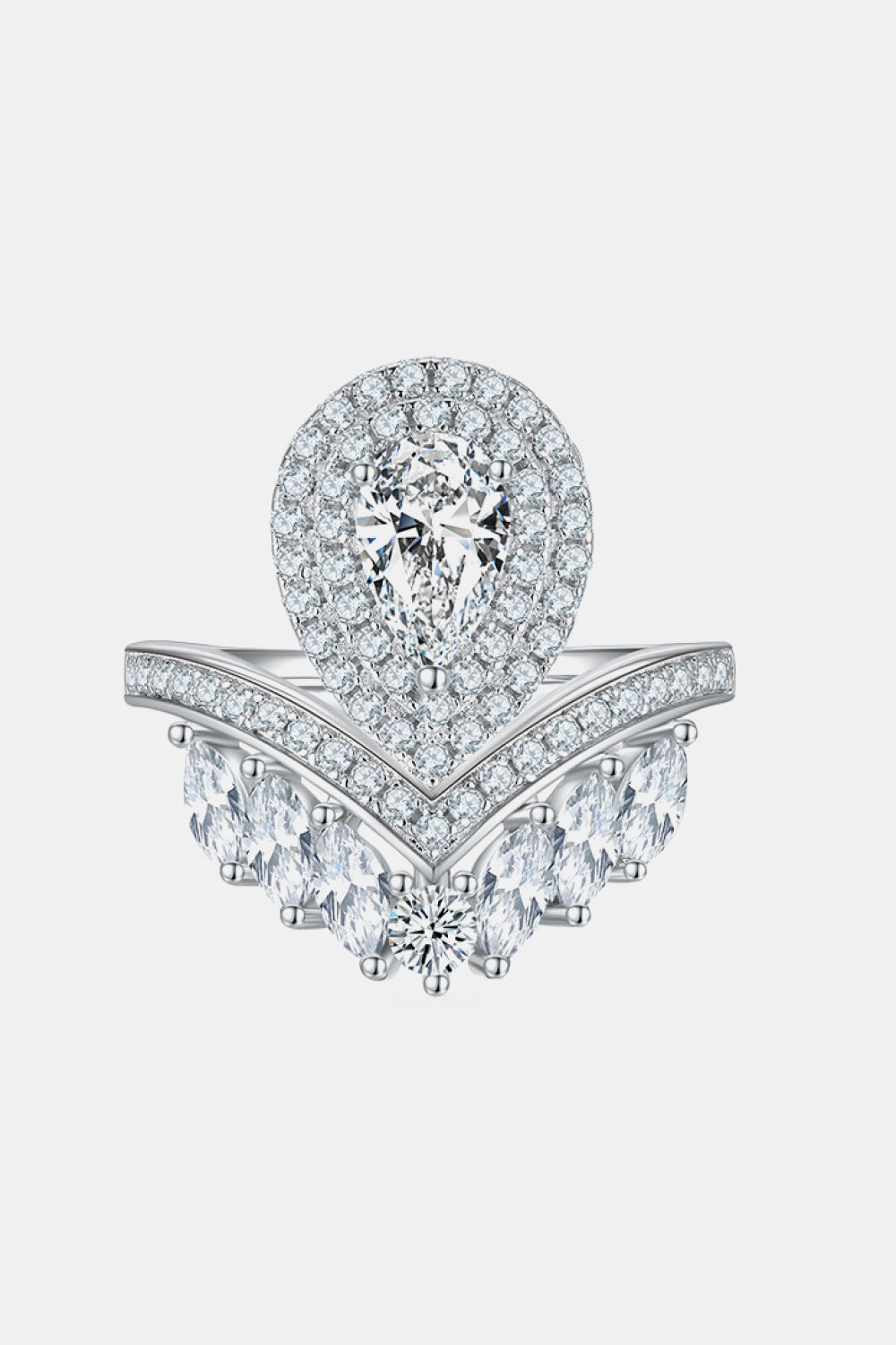 1 Carat Moissanite 925 Sterling Silver Crown Ring - Pahabu - Women's Clothing & Shop