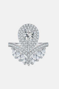 1 Carat Moissanite 925 Sterling Silver Crown Ring - Pahabu - Women's Clothing & Shop