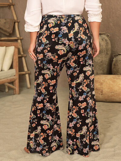 Plus Size Wide Leg Printed Pants - Pahabu - Women's Clothing & Shop