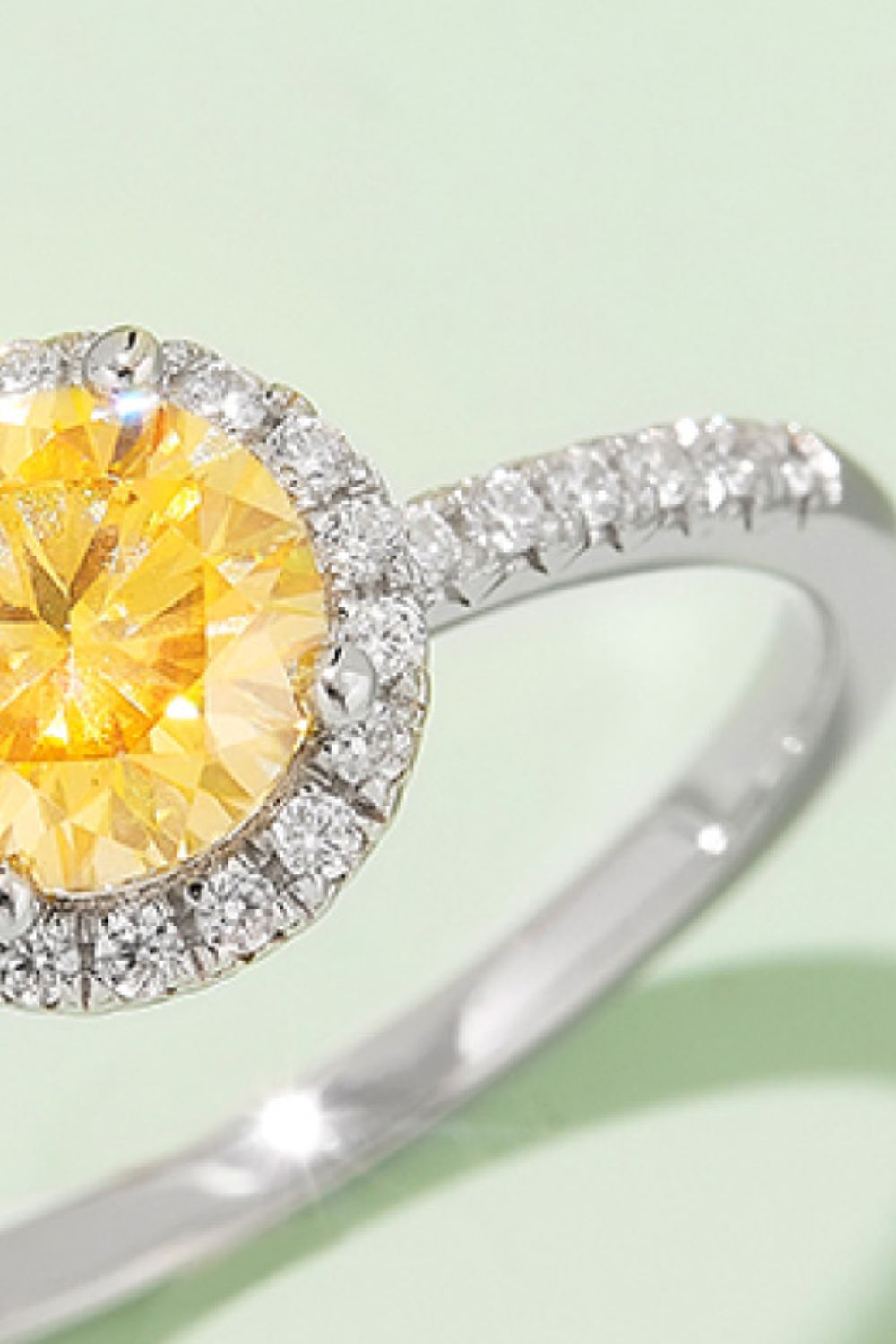 1 Carat Moissanite 925 Sterling Silver Halo Ring - Pahabu - Women's Clothing & Shop