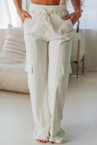 Drawstring High Waist Pants with Pockets - Pahabu - Women's Clothing & Shop