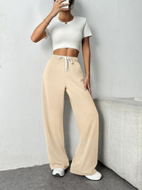 Drawstring Wide Leg Pants with Pockets - Pahabu - Women's Clothing & Shop