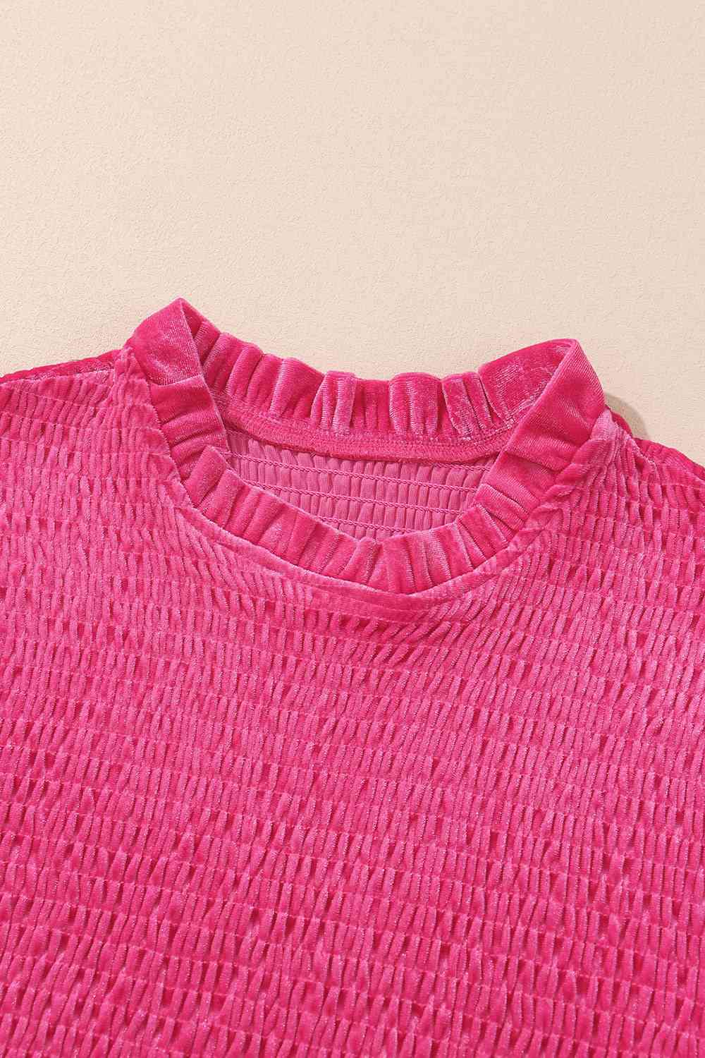 Smocked Round Neck Long Sleeve Dress - Pahabu - Women's Clothing & Shop