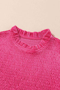 Smocked Round Neck Long Sleeve Dress - Pahabu - Women's Clothing & Shop