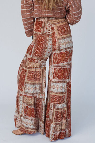 Geometric High Waist Wide Leg Pants - Pahabu - Women's Clothing & Shop