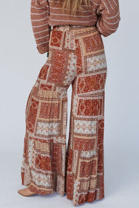 Geometric High Waist Wide Leg Pants - Pahabu - Women's Clothing & Shop