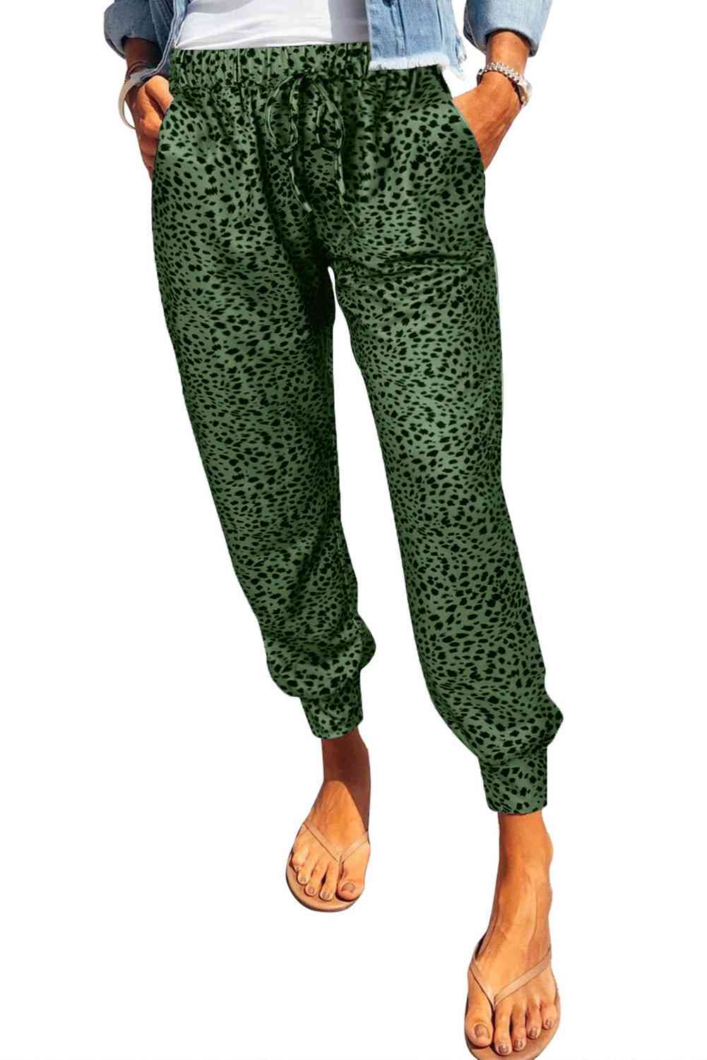 Leopard Print Joggers with Pockets - Pahabu - Women's Clothing & Shop