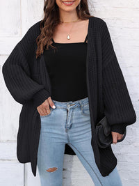 Open Front Dropped Shoulder Longline Cardigan - Pahabu - Women's Clothing & Shop