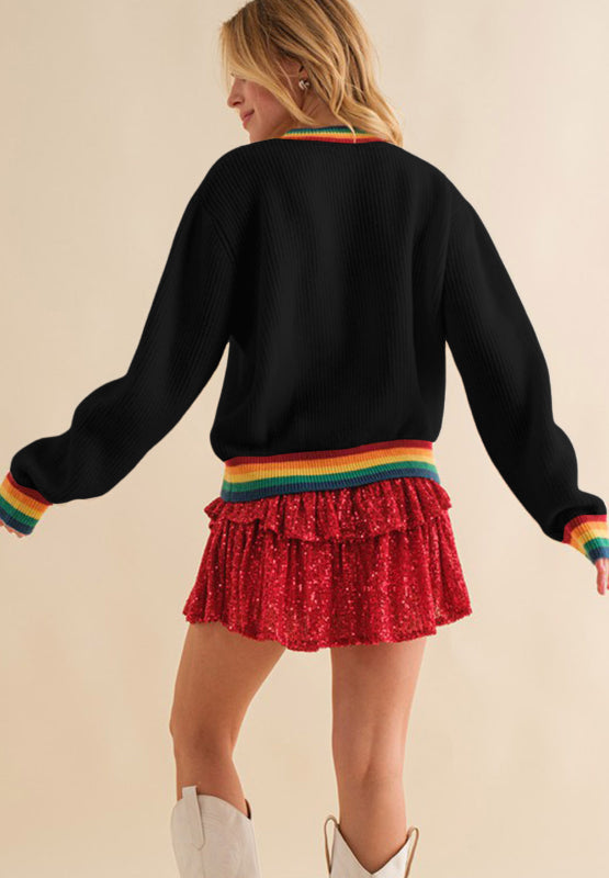 MERRY & BRIGHT Ribbed Round Neck Sweater - Pahabu - Women's Clothing & Shop