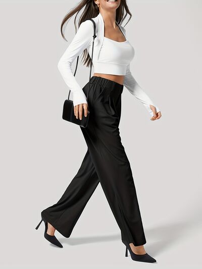 Wide Leg Pants with Pockets - Pahabu - Women's Clothing & Shop