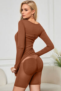 Basic Bae Built-In Shapewear Square Neck Long Sleeve Maxi Dress - Pahabu - Women's Clothing & Shop